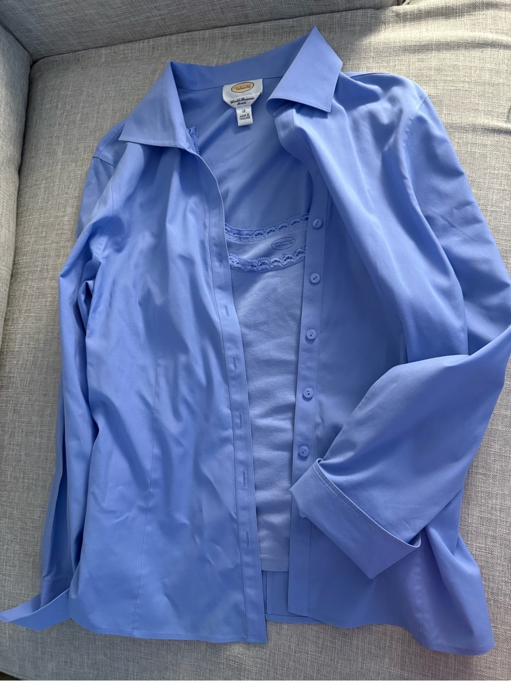 Talbots Light Blue Casual Button-Down Shirt
